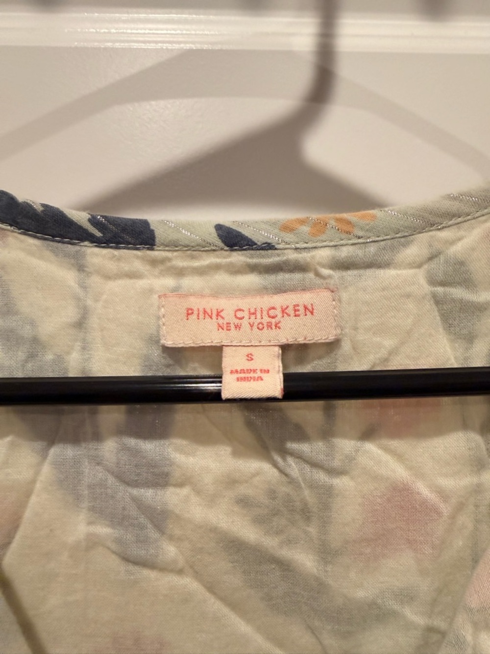 Pink Chicken Cream Floral Tiered V-Neck Dress - Picture 3 of 6
